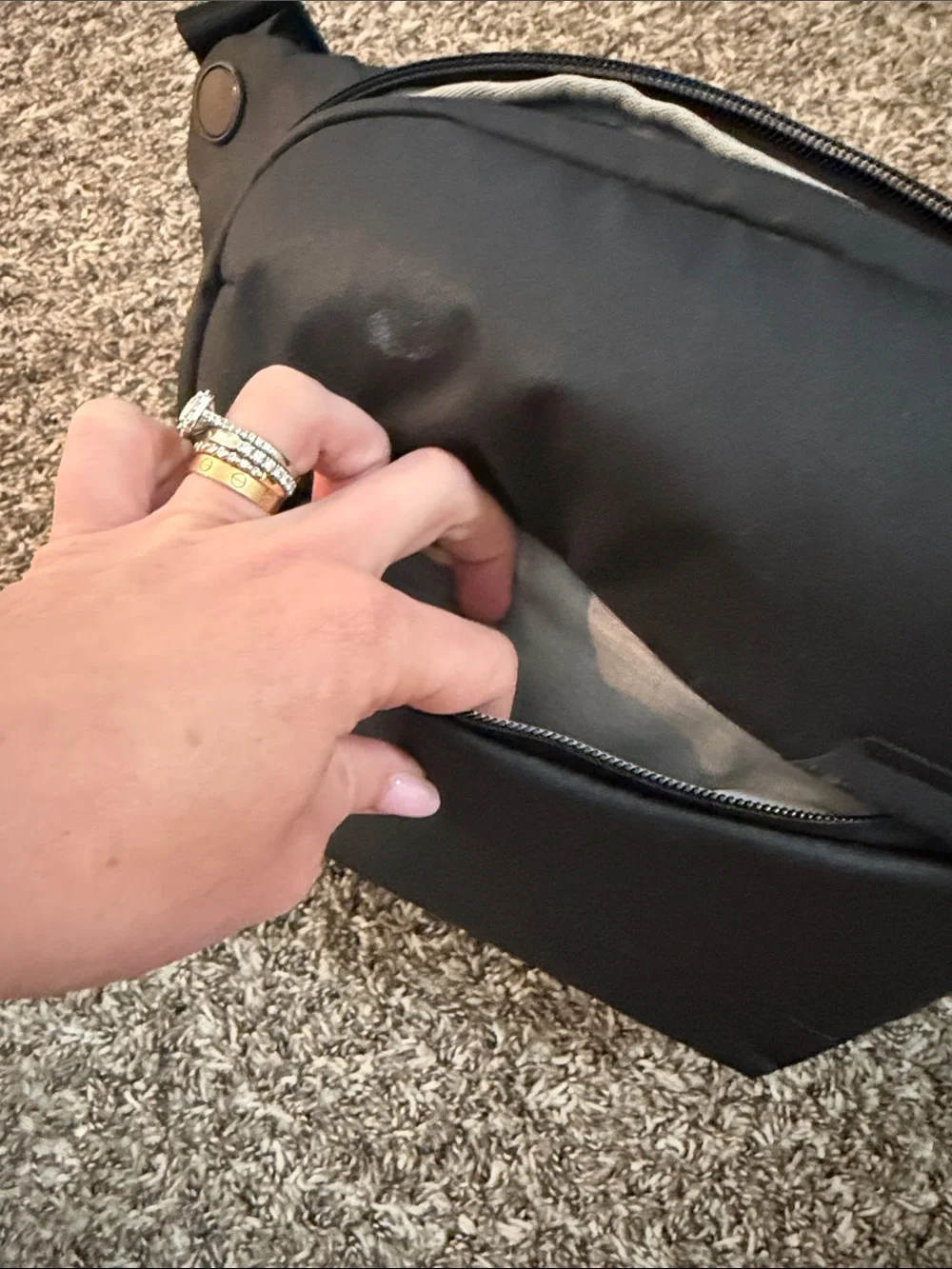 Men's Black Crossbody Sling Camera Bag